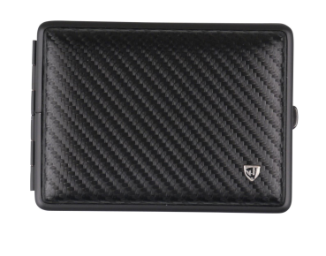 Zigarettenetui 100mm "Soft-Leder Carbonoptik Rahmen schwarz"